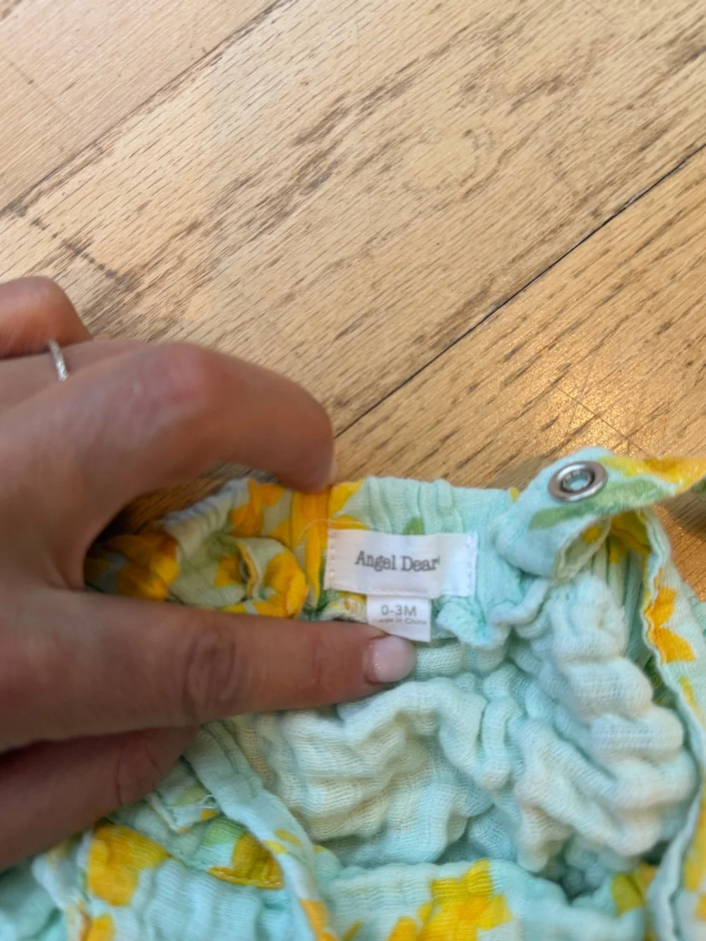 Angel Dear floral bubble romper, size 0-3 months